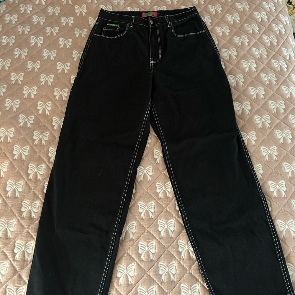 black with white stitching empyre jeans